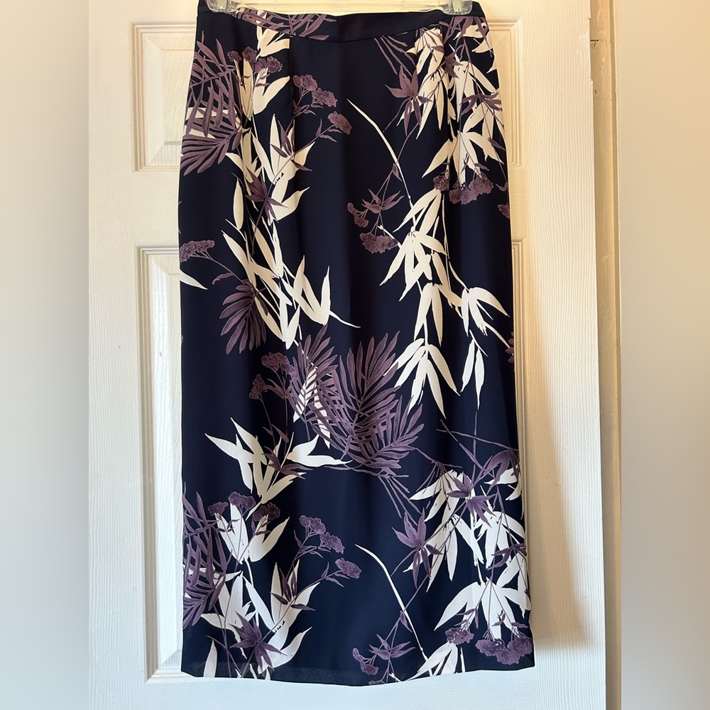 NWT Chaus maxi skirt pencil navy purple size 14 - Picture 3 of 10